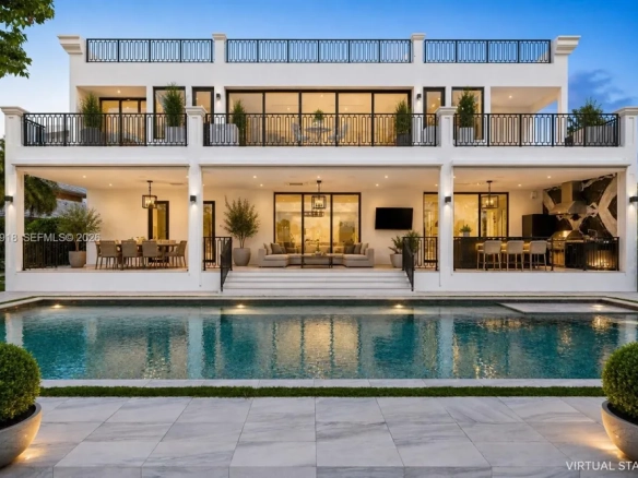 Palazzo Riviera | Iconica Tenuta Ultra-Lusso Fronte Acqua con 30 Metri di Waterfront Privato nel Cuore di Fort Lauderdale
